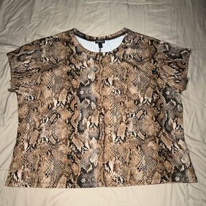 torrid Brown Snake Print Short Sleeve Top
